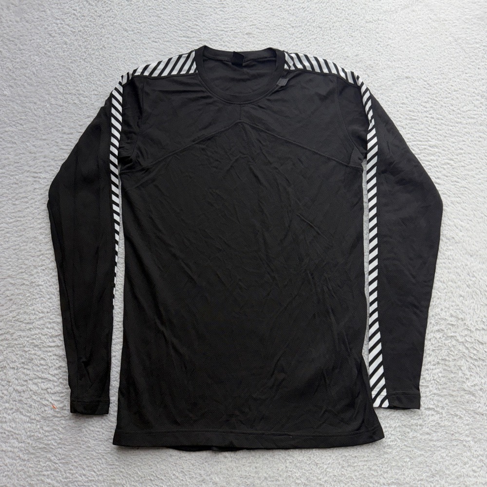 Helly Hansen Lifa Black Base Layer Long Sleeve Striped Athletic Top Womens Large